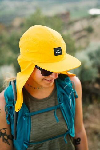 Chamisa Sun Hat, Lightweight Nylon 5 Panel Cap with Hide-able Neck Shade and Spring Cord in Kuwait