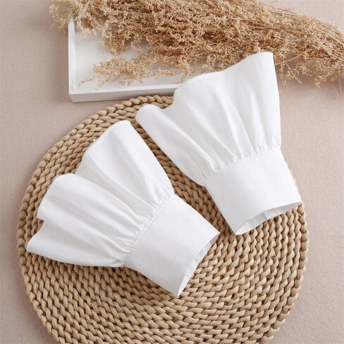 DATOA Cute Lace Hand Sleeve Wrist Cuffs Ruffled Detachable Bracelet Wedding Xmas Party Sweater Clothing Accessories in Saudi Arabia
