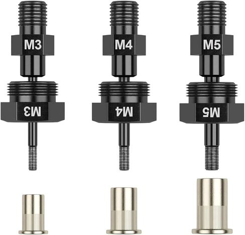 Beaspire Rivet Nut Tool Kit, 9.5" Rivnut Tool Kit with 8 Mandrels, Nutsert Tool Kit with 80 Pcs Rivet Nuts Assortment Kit and Rugged Carrying Case,M3,M4 M5,M6,6-32,8-32,10-24,1/4-20 in Kuwait