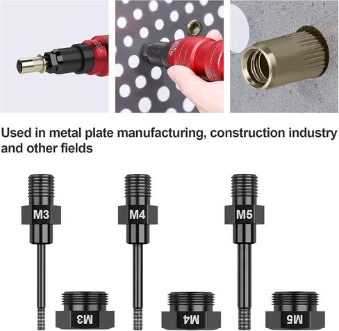 Beaspire Rivet Nut Tool Kit, 9.5" Rivnut Tool Kit with 8 Mandrels, Nutsert Tool Kit with 80 Pcs Rivet Nuts Assortment Kit and Rugged Carrying Case,M3,M4 M5,M6,6-32,8-32,10-24,1/4-20 in Kuwait