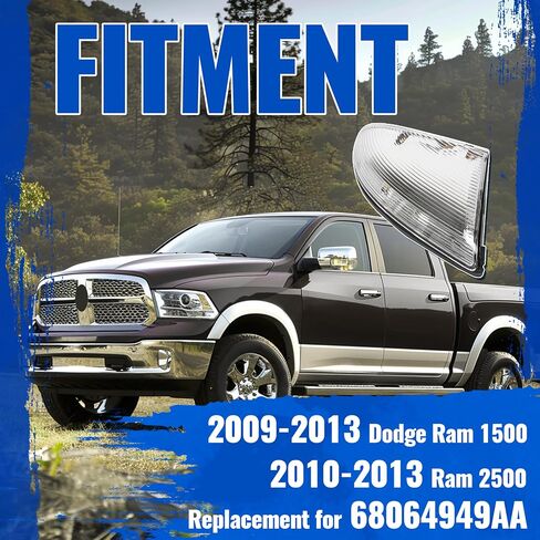 HECASA LEST TURN LIGHT LIGHTIVE LIGHT متوافق مع 2009-2013 DODGE RAM 1500 2500 FRONT LH SIDE SIDER SIGNING PUDDLE LAMPCLEAR LEN بديل لـ 68064949AA in Saudi Arabia