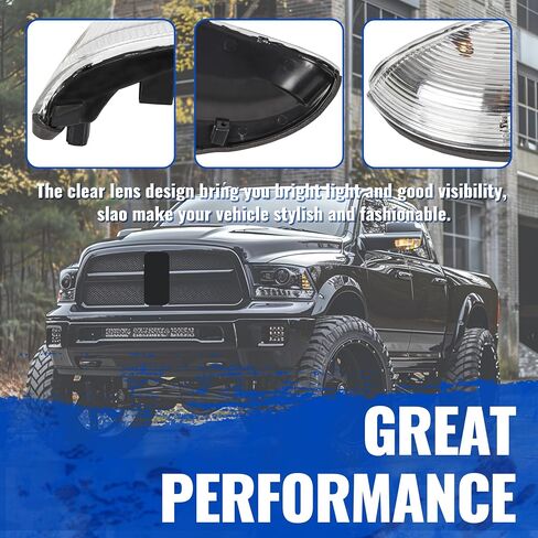 HECASA LEST TURN LIGHT LIGHTIVE LIGHT متوافق مع 2009-2013 DODGE RAM 1500 2500 FRONT LH SIDE SIDER SIGNING PUDDLE LAMPCLEAR LEN بديل لـ 68064949AA in Saudi Arabia