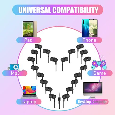 250 حزمة من سماعات الأذن السائبة للأطفال سماعات الأذن سماعات الفصل الدراسي مع سماعات الأذن السلكية للمدارس والفصول الدراسية والمكتبات الأطفال الطلاب هدية (أسود) in Kuwait