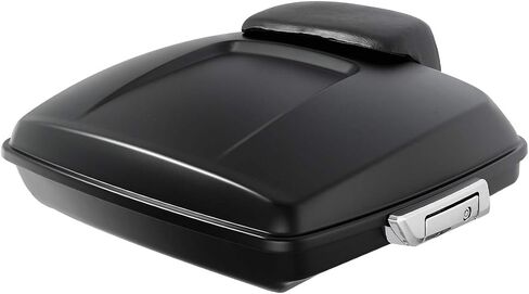 دراجة نارية XFMT 5.5 "رازيور جولة حزمة الجذع أمتعة سوداء المزلاج مع رف بود + كروم جبل ل Harley Touring Road Road Glide Glide Electra Glide Ultra Classic 2014-Later in Kuwait