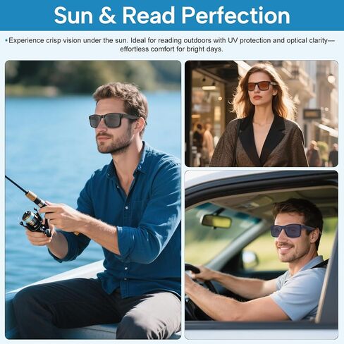 Ladeesse 3 Pack Bifocal Reading نظارات شمسية للرجال/النساء - الأزياء UV400 نظارة شمسية مع القراء بنيت في أشعة الشمس في الهواء الطلق in Kuwait
