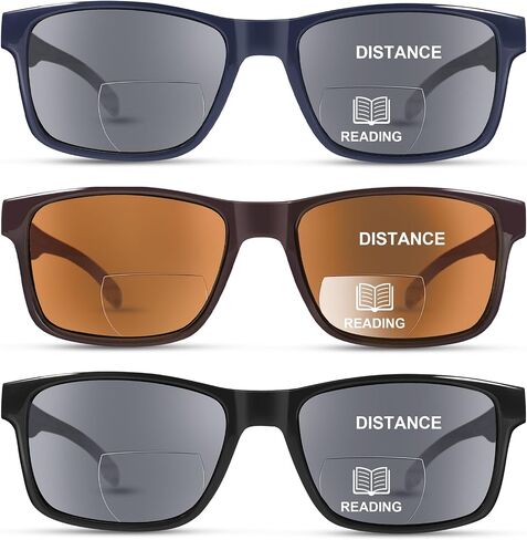 Ladeesse 3 Pack Bifocal Reading نظارات شمسية للرجال/النساء - الأزياء UV400 نظارة شمسية مع القراء بنيت في أشعة الشمس في الهواء الطلق in Saudi Arabia