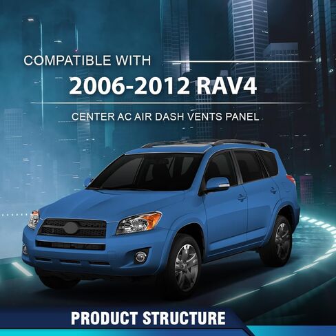 PIT66 CENTRY AC AIR DASH VANTS متوافقة مع Toyota RAV4 2006-2012 55663-42020 Black in Saudi Arabia
