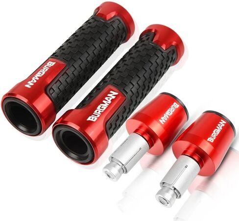 Grips for Suzuki Burgman 650 400 125 200 AN650 AN400 Skywave AN125 AN200 Motorcycle Handlebar Hand Grips Anti Skid Handle Bar Cap Ends Plug CNC Aluminum Accessories(Black) in Saudi Arabia
