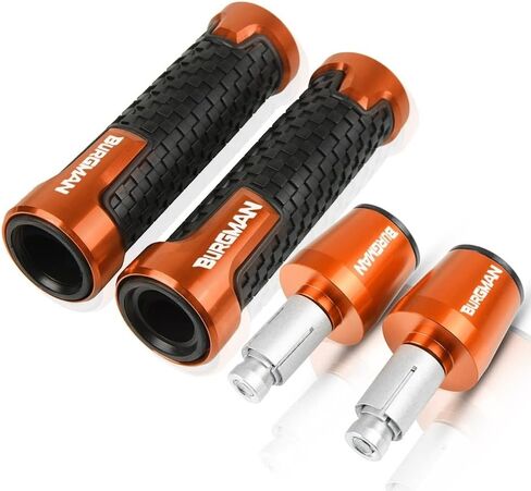 Grips for Suzuki Burgman 650 400 125 200 AN650 AN400 Skywave AN125 AN200 Motorcycle Handlebar Hand Grips Anti Skid Handle Bar Cap Ends Plug CNC Aluminum Accessories(Black) in Saudi Arabia