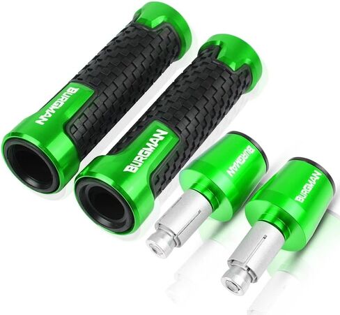 Grips for Suzuki Burgman 650 400 125 200 AN650 AN400 Skywave AN125 AN200 Motorcycle Handlebar Hand Grips Anti Skid Handle Bar Cap Ends Plug CNC Aluminum Accessories(Black) in Saudi Arabia