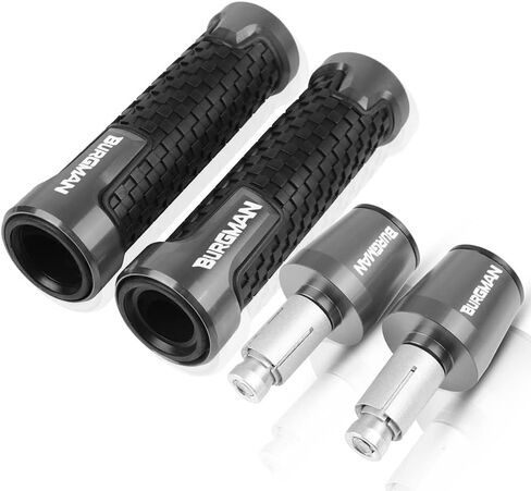 Grips for Suzuki Burgman 650 400 125 200 AN650 AN400 Skywave AN125 AN200 Motorcycle Handlebar Hand Grips Anti Skid Handle Bar Cap Ends Plug CNC Aluminum Accessories(Black) in Saudi Arabia