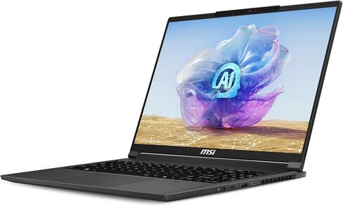 كمبيوتر محمول MSI Creator 16 AI Studio: Intel Ultra 9-185H، شاشة 16 بوصة UHD+ MiniLED، NVIDIA RTX 4080، 64 جيجابايت DDR5، 1 تيرابايت NVMe SSD، قارئ بطاقة MicroSD، Win 11 Pro: Lunar Gray A1VIG-072US in Saudi Arabia