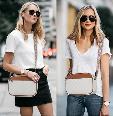 Macadamla Crossbody Bag for Women Vegan Leather Small Crossbody Shoulder Bag with Adjustable Wide Strap in Saudi Arabia