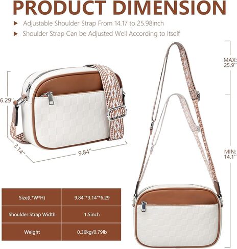 Macadamla Crossbody Bag for Women Vegan Leather Small Crossbody Shoulder Bag with Adjustable Wide Strap in Saudi Arabia