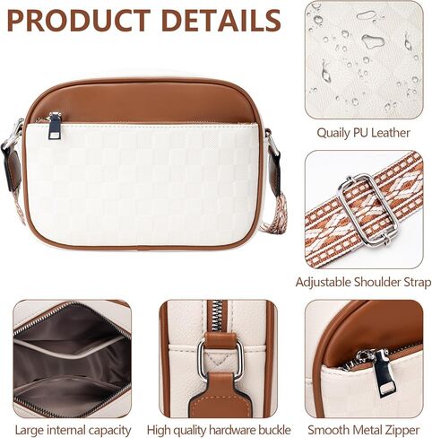 Macadamla Crossbody Bag for Women Vegan Leather Small Crossbody Shoulder Bag with Adjustable Wide Strap in Saudi Arabia