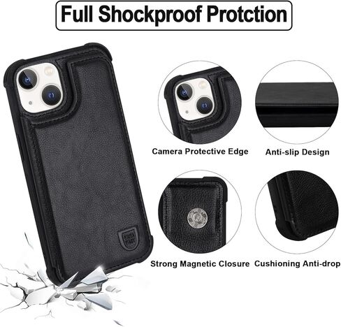حالة محفظة Vanavagy متوافقة مع iPhone 13 للنساء والرجال ، غلاف هاتف Folio من الجلد يناسب جبل السيارة المغناطيسية مع حامل بطاقة الائتمان ، غابات الأخضر in Kuwait
