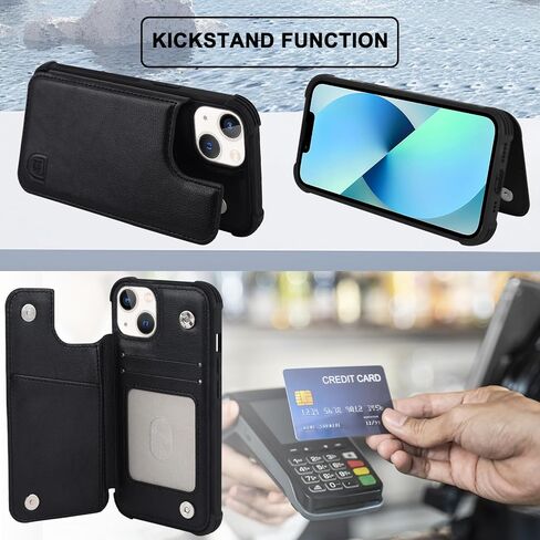 حالة محفظة Vanavagy متوافقة مع iPhone 13 للنساء والرجال ، غلاف هاتف Folio من الجلد يناسب جبل السيارة المغناطيسية مع حامل بطاقة الائتمان ، غابات الأخضر in Kuwait
