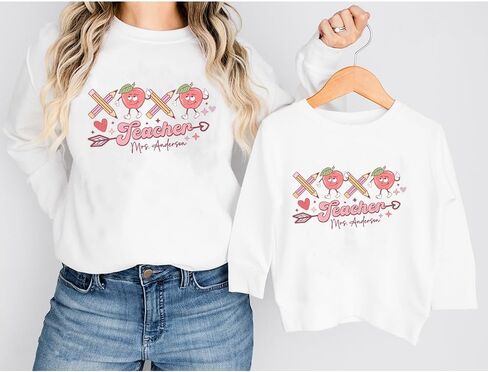 Personalized Teacher Shirts, Pencil Teacher Name Shirt, Funny Teaching Shirt Gift for Educators, Back to School in Saudi Arabia