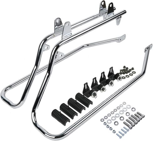 TCMT Chrome Saddlebag Saddle Bag Conversion Brackets تناسب Harley Davidson Fit لـ Harley Heritage Softail ، Softail Deluxe 1984-2017 (باستثناء نماذج Deuce ، Softail Slim ، Fatboy) in Saudi Arabia