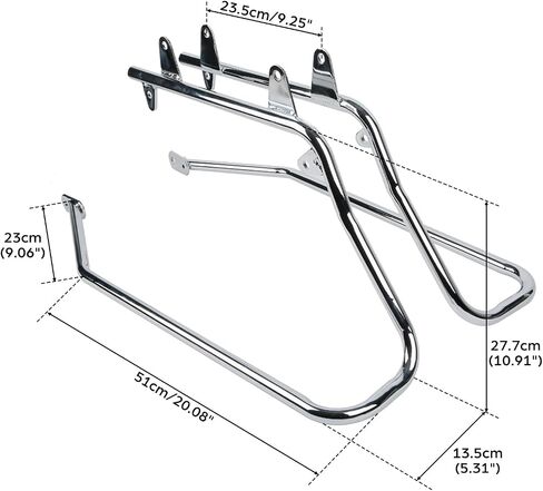 TCMT Chrome Saddlebag Saddle Bag Conversion Brackets تناسب Harley Davidson Fit لـ Harley Heritage Softail ، Softail Deluxe 1984-2017 (باستثناء نماذج Deuce ، Softail Slim ، Fatboy) in Saudi Arabia