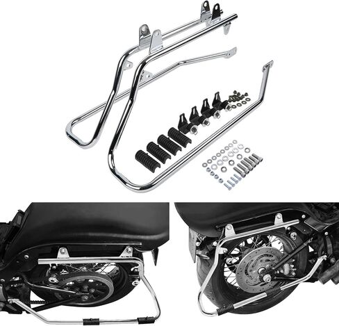 TCMT Chrome Saddlebag Saddle Bag Conversion Brackets تناسب Harley Davidson Fit لـ Harley Heritage Softail ، Softail Deluxe 1984-2017 (باستثناء نماذج Deuce ، Softail Slim ، Fatboy) in Saudi Arabia