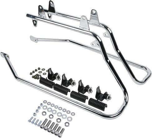 TCMT Chrome Saddlebag Saddle Bag Conversion Brackets تناسب Harley Davidson Fit لـ Harley Heritage Softail ، Softail Deluxe 1984-2017 (باستثناء نماذج Deuce ، Softail Slim ، Fatboy) in Saudi Arabia