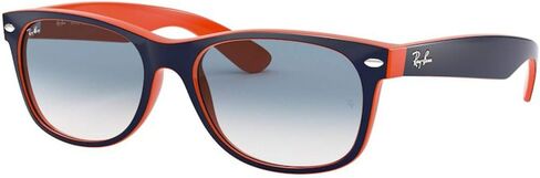 Ray-Ban RB2132 بنظارات شمسية: RB 2132 New Wayfarer 789/3F Blue على مقود سيليكون مضاد للانزلاق البرتقالي والعالم in Saudi Arabia