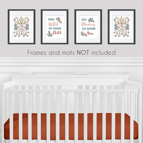 Sweet Jojo Designs Blush Pink, Grey and White Love Peace Joy Bliss Wall Art Prints Room Decor for Baby, Nursery, and Kids for Watercolor Floral Collection - Set of 4 in Saudi Arabia