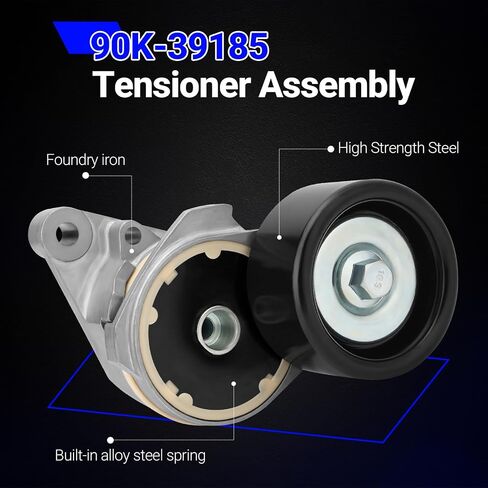 90K-39185 Serpentine Belt Drive Tensioner Pulley Component Kit for 2007-2018 Lexus GX460 LX570 Toyota Sequoia Tundra Land Cruiser Replace# 39185 36370 8PK2415 （Set of 3） in Saudi Arabia