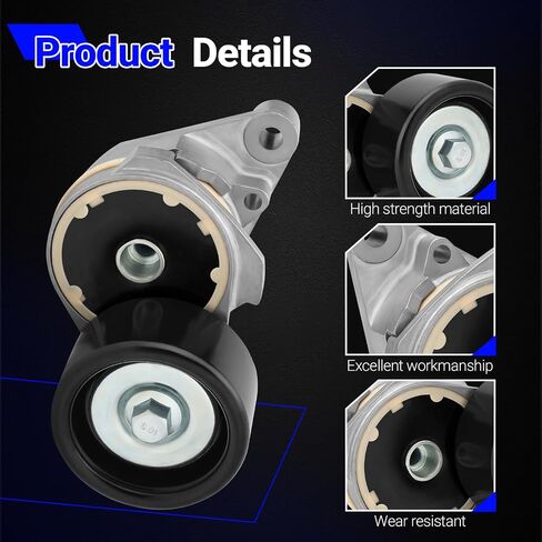 90K-39185 Serpentine Belt Drive Tensioner Pulley Component Kit for 2007-2018 Lexus GX460 LX570 Toyota Sequoia Tundra Land Cruiser Replace# 39185 36370 8PK2415 （Set of 3） in Saudi Arabia