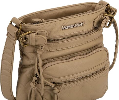 حقيبة كروس مونتانا ويست للنساء من الجلد الناعم المغسول ومحافظ كتف متعددة الجيوب in Kuwait
