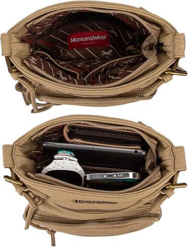 حقيبة كروس مونتانا ويست للنساء من الجلد الناعم المغسول ومحافظ كتف متعددة الجيوب in Kuwait