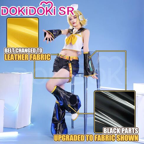 Kira Kira Kagaminee Lenn Cosplay Doki-Sr تم ترقيتها من Vocaloidd02 كامل مجموعة Lenn Uniform Luminous Outfit Cosplay in Saudi Arabia