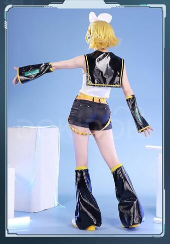 Kira Kira Kagaminee Lenn Cosplay Doki-Sr تم ترقيتها من Vocaloidd02 كامل مجموعة Lenn Uniform Luminous Outfit Cosplay in Saudi Arabia