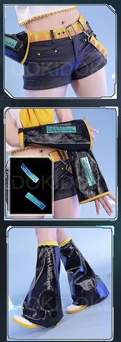 Kira Kira Kagaminee Lenn Cosplay Doki-Sr تم ترقيتها من Vocaloidd02 كامل مجموعة Lenn Uniform Luminous Outfit Cosplay in Saudi Arabia