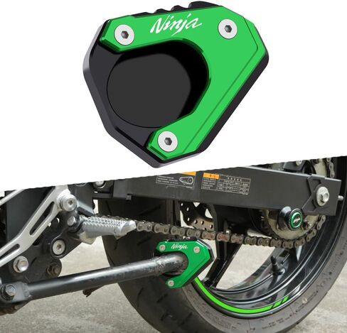 دراجة نارية Kickstand ملائمة لـ Ninja500 2024 2025 +| Ninja400 2018-2024 2025 +| ZX4R ZX4RR 2023 2024 2025 | ZX25R 2020-2025 FOOTSERED ENLARGE PLATE 2024 2025 NINJA 500 400 ZX4R Accessories GN in Kuwait