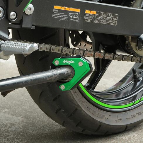 دراجة نارية Kickstand ملائمة لـ Ninja500 2024 2025 +| Ninja400 2018-2024 2025 +| ZX4R ZX4RR 2023 2024 2025 | ZX25R 2020-2025 FOOTSERED ENLARGE PLATE 2024 2025 NINJA 500 400 ZX4R Accessories GN in Kuwait