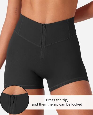 YEOREO CoreFlex Cargo Pocket Workout Shorts for Women Scrunch Zipper 3.6" High Waisted Yoga Gym Shorts in Saudi Arabia