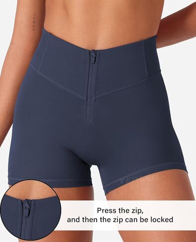 YEOREO CoreFlex Cargo Pocket Workout Shorts for Women Scrunch Zipper 3.6" High Waisted Yoga Gym Shorts in Saudi Arabia
