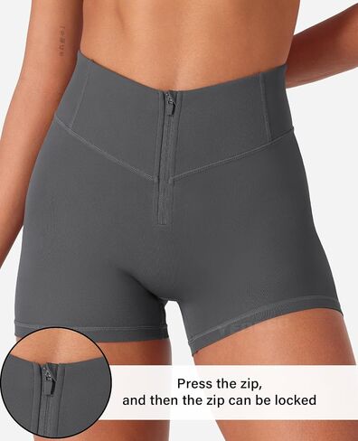 YEOREO CoreFlex Cargo Pocket Workout Shorts for Women Scrunch Zipper 3.6" High Waisted Yoga Gym Shorts in Saudi Arabia