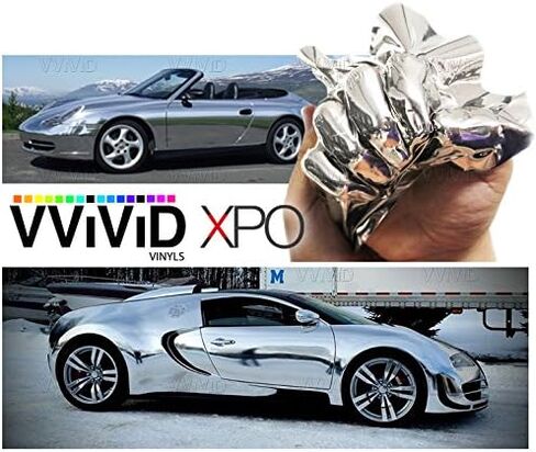VVIDIDID SUPERCAST PINK CONCTROM Chrome Finish Finish Stretch Finyl Wrap Film Roll (1/2 ft × 5ft) in Saudi Arabia