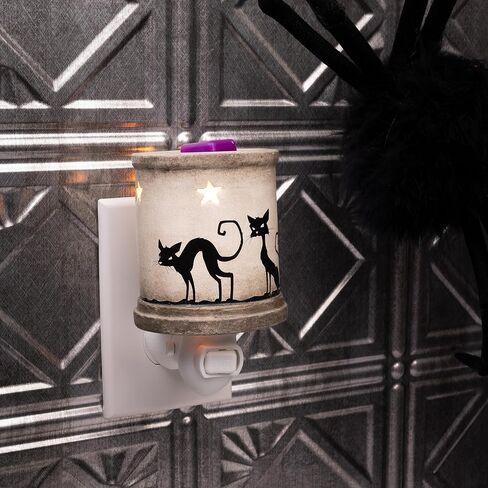 Scentsationals Halloween Collection - Scented Wax Accent Warmer - Spooky Season Wax Cube Melter & Burner - Electric Autumn Fragrance Home Air Freshener & Decoration Spooky Black Cat in Saudi Arabia