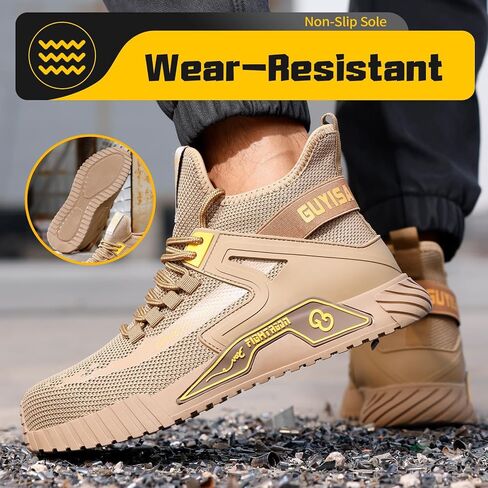 Steel Toe Shoes for Men Work Safety Shoes Industrial Construction Shoes Mid Cut Industrial Boot Work Sneakers Comfortable Lightweight Safety Shoes for Work in Saudi Arabia