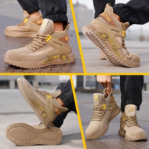 Steel Toe Shoes for Men Work Safety Shoes Industrial Construction Shoes Mid Cut Industrial Boot Work Sneakers Comfortable Lightweight Safety Shoes for Work in Saudi Arabia