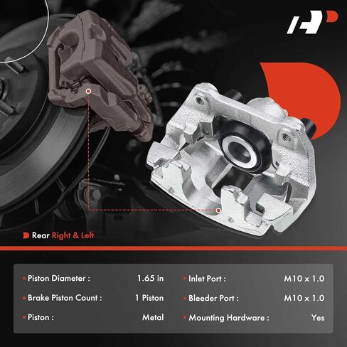 A-Premium Disc-Disciper Assembly مع قوس متوافق مع نماذج فولفو المختارة-S60 2001-2009 ، S80 1999-2006 ، XC70 2003-2007 ، V70 2001-2007-برنامج تشغيل خلفي وركاب ، مجموعة 2-PC in Saudi Arabia