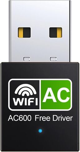 High-Speed 600Mbps USB Wifi Adapter for Desktop PC and Laptop - Dual Band 2.4GHz/5GHz Wifi Dongle - Easy Installation and Fast Connection Coal-Black in Saudi Arabia