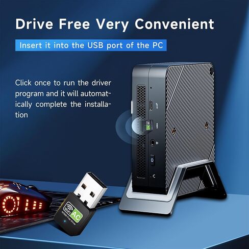 High-Speed 600Mbps USB Wifi Adapter for Desktop PC and Laptop - Dual Band 2.4GHz/5GHz Wifi Dongle - Easy Installation and Fast Connection Coal-Black in Saudi Arabia