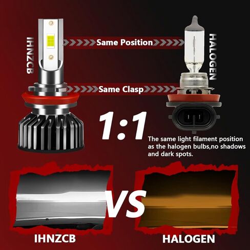 Fit For Nissan Altima 2007-2018 LED Headlight Bulbs, H11 H9 High and Low Beam Headlight Combo Bulbs Kit, 20000LM 6000K Cool White 4PCS in Kuwait