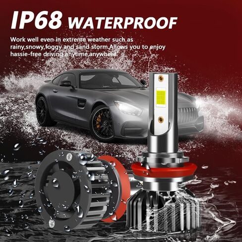 Fit For Nissan Altima 2007-2018 LED Headlight Bulbs, H11 H9 High and Low Beam Headlight Combo Bulbs Kit, 20000LM 6000K Cool White 4PCS in Kuwait