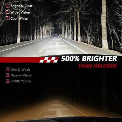 Fit For Nissan Altima 2007-2018 LED Headlight Bulbs, H11 H9 High and Low Beam Headlight Combo Bulbs Kit, 20000LM 6000K Cool White 4PCS in Kuwait